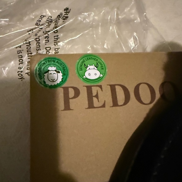 Black Leather Moccasin Slippers - Picture 3 of 6